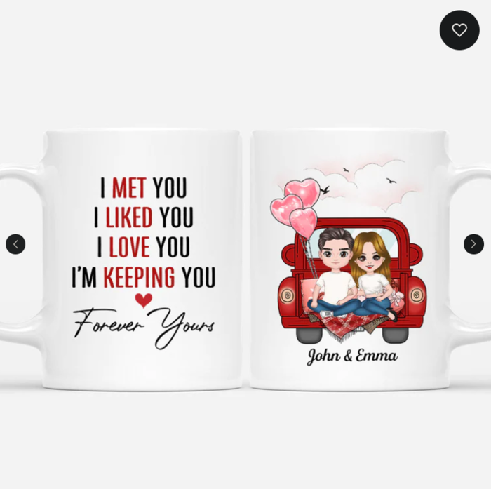 Customize the mugs with your names, anniversary date, or a heartfelt message