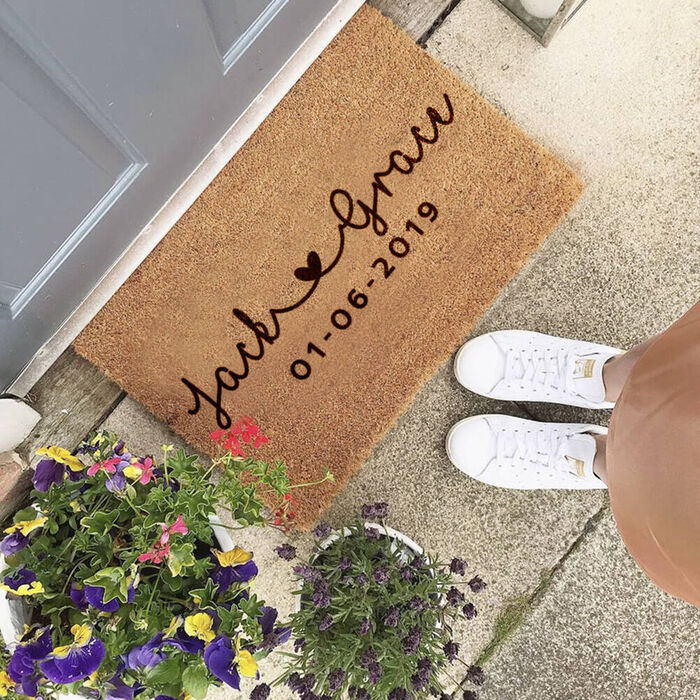 Make a lasting first impression with a personalized doormat