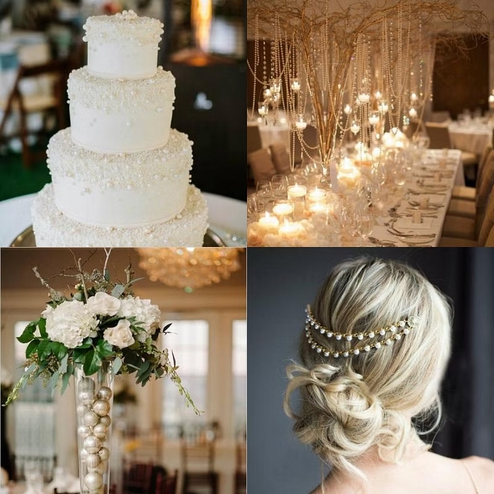 Opting for an elegant venue with pearlescent decor can elevate the celebration to a sophisticated level