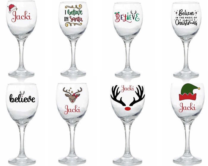 Elegant wine glasses engraved with their names or a meaningful message